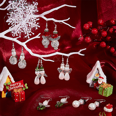 DIY Christmas Dangle Earring Making Kits DIY-SC0019-54-1