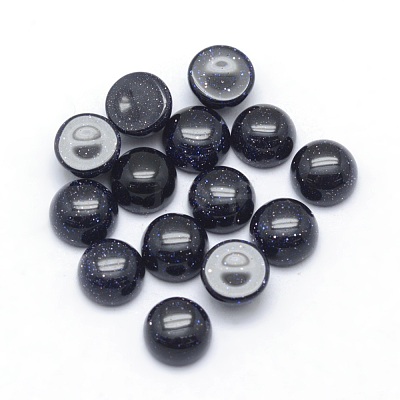 Synthetic Blue Goldstone Cabochons G-P393-R22-6mm-1