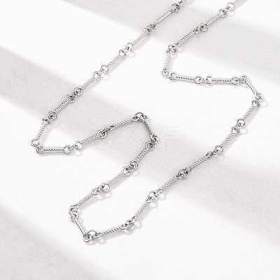 3.5MM 304 Stainless Steel Twisted Bar Link Chain Necklaces for Women Men LS-NJEW-F365-01P-1