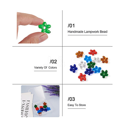 12Pcs 6 Colors Glass Beads GGLA-TA0002-02-1
