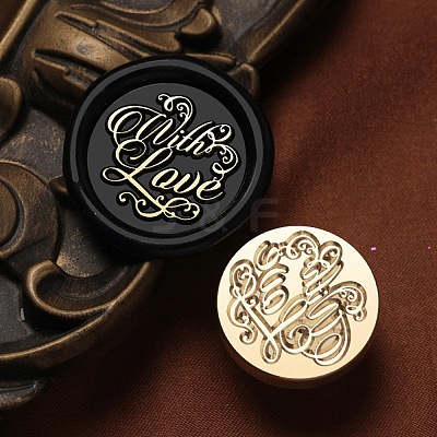 With Love Wax Seal Brass Stamp Heads AJEW-M038-01H-G-1