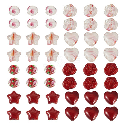 80Pcs 8 Styles Millefiori Glass Beads Strands GLAA-TA0003-43C-1