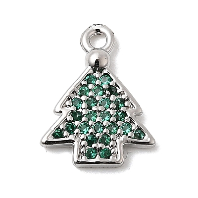 Christmas Brass Micro Pave Cubic Zirconia Charms KK-L258-04P-C01-1