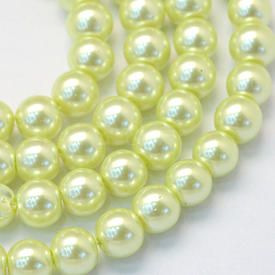 Baking Paint Pearlized Glass Pearl Round Bead Strands HY-Q003-4mm-46-1