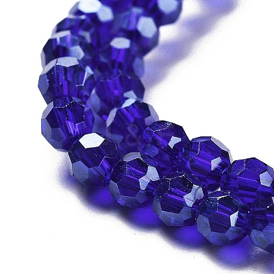 Electroplate Transparent Glass Beads Strands EGLA-A035-T4mm-A06-1