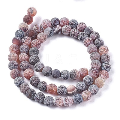 Natural Weathered Agate Beads Strands G-L534-03-6mm-1
