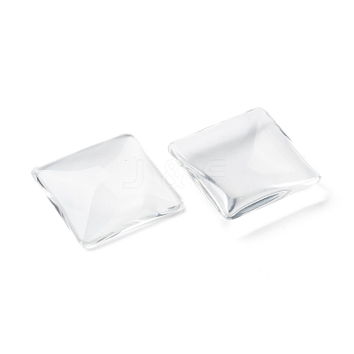 Transparent Glass Square Cabochons X-GGLA-A001-25mm-1