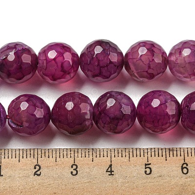 Faceted Natural Dragon Veins Agate Beads Strands X-G-F447-12mm-L02-1