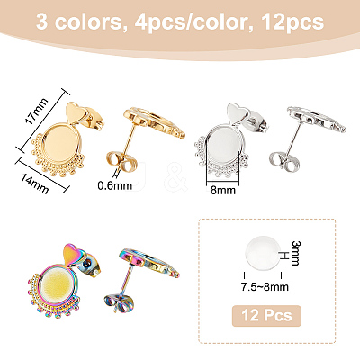 DIY Blank Dome Earring Making Kits DIY-UN0004-43-1