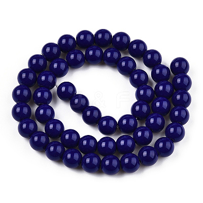 Opaque Solid Color Glass Beads Strands X-GLAA-T032-P8mm-03-1