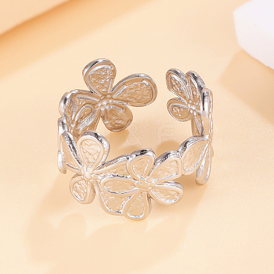 304 Stainless Steel Cuff Open Rings WG20B1A-01-1