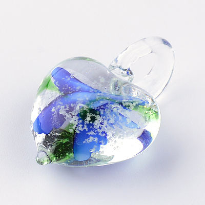 Handmade Luminous Lampwork Pendants X-LAMP-R136-03A-1