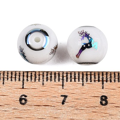 Christmas Opaque Glass Beads EGLA-R113-03D-1