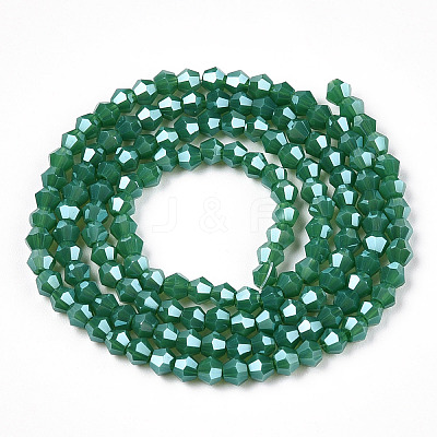 Opaque Solid Color Electroplate Glass Beads Strands EGLA-A039-P2mm-A07-1