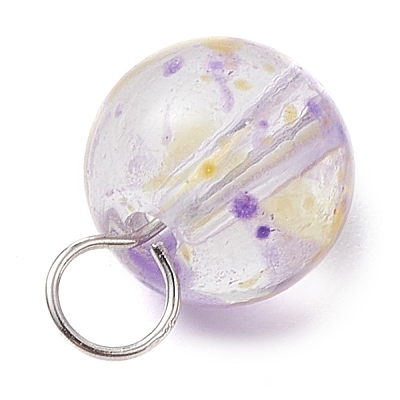 Baking Paint Glass Beads Charms PALLOY-JF03132-02-1