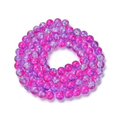 Spray Painted Crackle Glass Beads Strands CCG-Q002-10mm-09-1