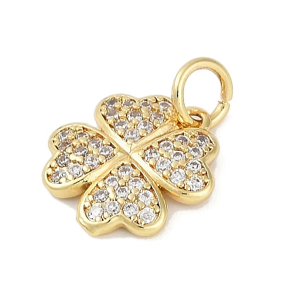 Rack Plating Brass Micro Pave Cubic Zirconia Pendants KK-H509-23G-03-1