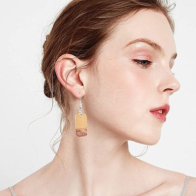 DIY Walnut Wooden Dangle Earring Making Kits DIY-OC0006-73-1