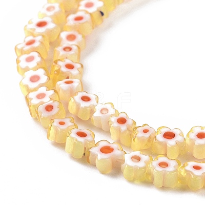 Handmade Millefiori Glass Bead Strands LAMP-J035-4mm-76-1