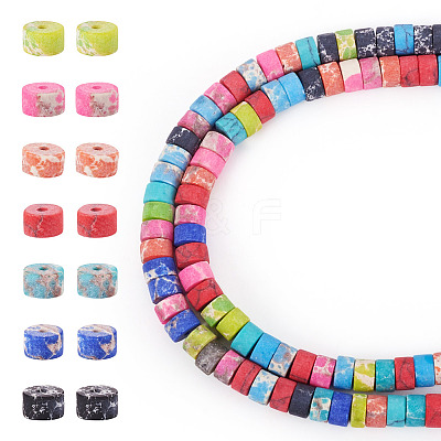 1 Starnd Dyed Synthetic Imperial Jasper & Turquoise Beads Strands G-TA0002-80-1