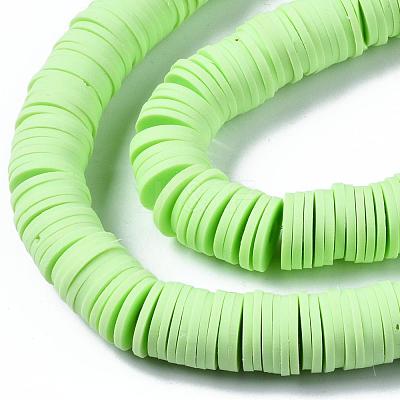 Flat Round Handmade Polymer Clay Beads CLAY-R067-10mm-24-1