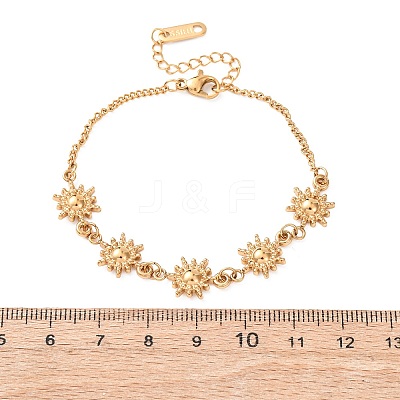 304 Stainless Steel Sun Link Bracelets BJEW-K293-06B-G-1