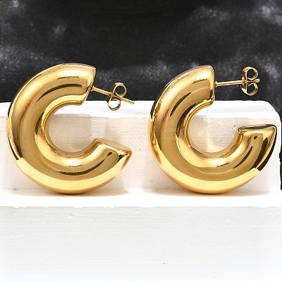 Ion Plating(IP) 316 Surgical Stainless Steel Stud Earrings for Women EJEW-C053-02G-1