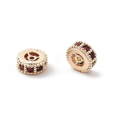 Brass Micro Pave Cubic Zirconia Beads KK-R216-10A-KCG03-1