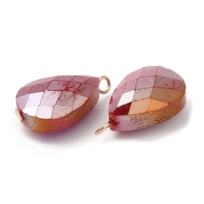 Imitation Jade Glass Pendants KK-Q777-02G-06-1