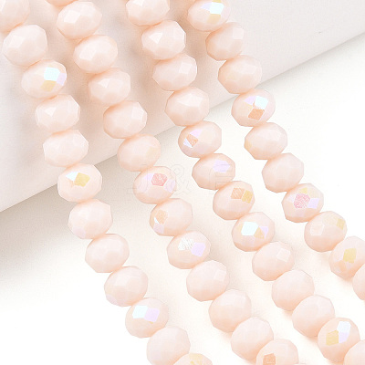 Electroplate Opaque Solid Color Glass Beads Strands EGLA-A034-P4mm-L20-1