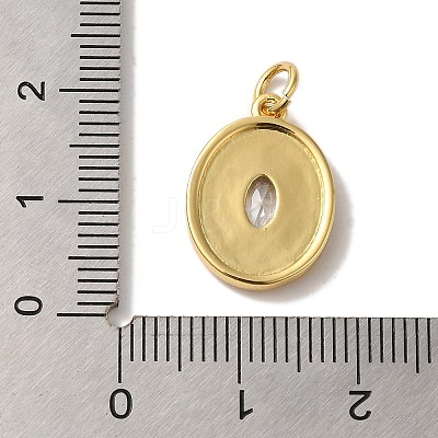 Rack Plating Brass Micro Pave Cubic Zirconia Pendant X-KK-U027-37G-1