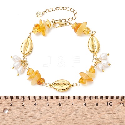 Natural Cultured Freshwater Pearl Beads Charm Bracelets BJEW-JB13767-02-1