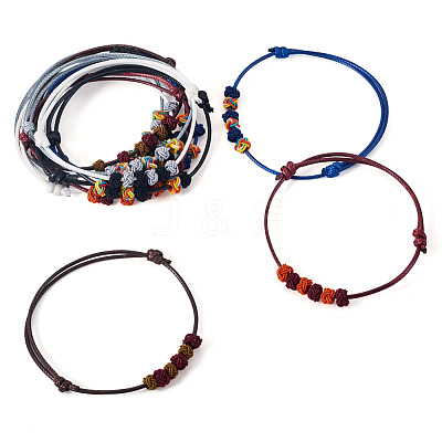 12Pcs 6 Colors Polyester Cord Braided Bracelets Women BJEW-TA0001-23-1