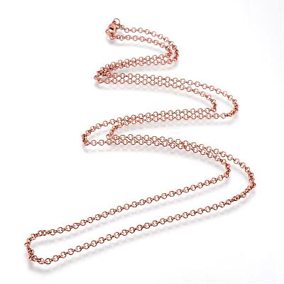 Iron Rolo Chains Necklace Making MAK-R015-75cm-R-1