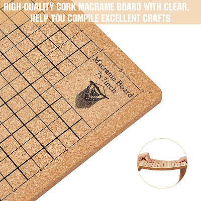 Square Cork Cotton Rope Knitting Board AJEW-WH20017-87A-1