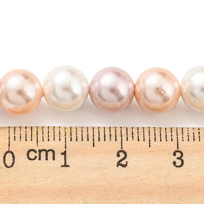 Electroplated Shell Pearl Beads Strands X-SHEL-F008-03B-06-1