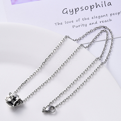 Non-Tarnish 304 Stainless Steel Cable Chain Necklace NJEW-S420-008A-P-1