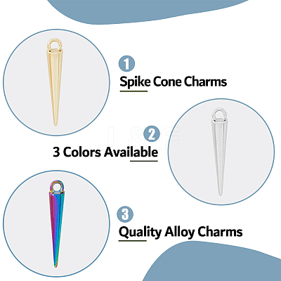 60Pcs 3 Colors Alloy Pendants PALLOY-DC0001-01-NR-1