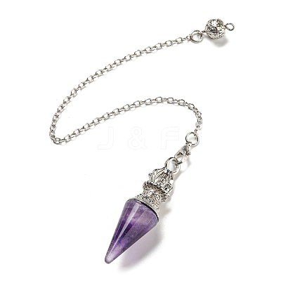 Gemstone Pointed Dowsing Pendulums AJEW-P113-01P-1