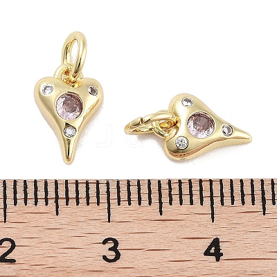 Brass Micro Pave Cubic Zirconia Charms KK-C051-06G-03-1