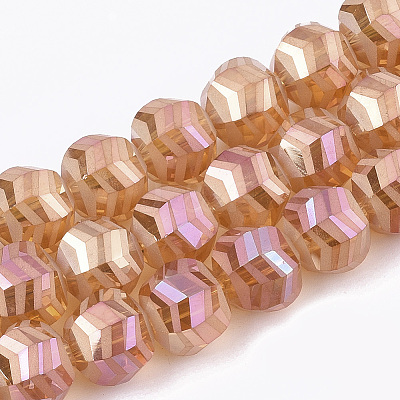 Electroplate Glass Beads Strands EGLA-T018-01-C03-1