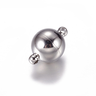 Tarnish Resistant 304 Stainless Steel Magnetic Clasps with Loops X-STAS-E006-52-1