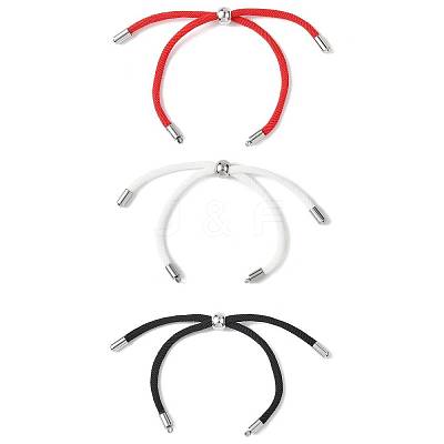 3Pcs 3 Colors Nylon Round Cord Slider Bracelet Making AJEW-JB01461-1