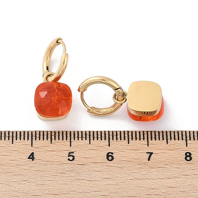 304 Stainless Steel Glass Hoop Earrings EJEW-Z089-30G-1