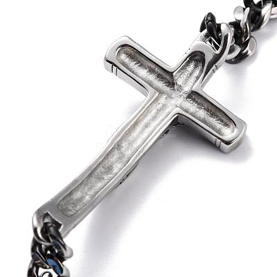 304 Stainless Steel Curb Chain Bracelets Link Bracelets BJEW-H524-04AS-1