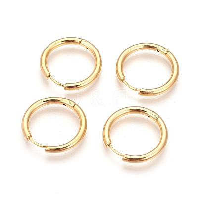 Ion Plating(IP) 304 Stainless Steel Hoop Earrings EJEW-P177-G-16-1