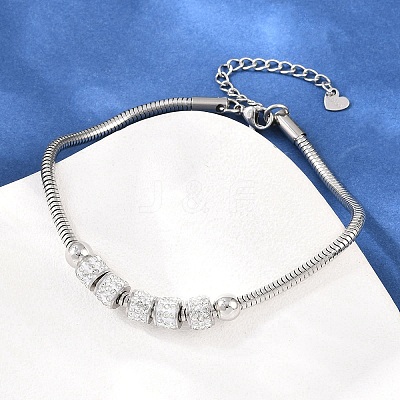 Polymer Clay Rhinestone Beaded Bracelets SA-D001-06P-1