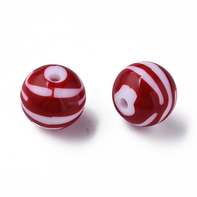 Opaque Striped Acrylic Beads MACR-S373-27B-01-1