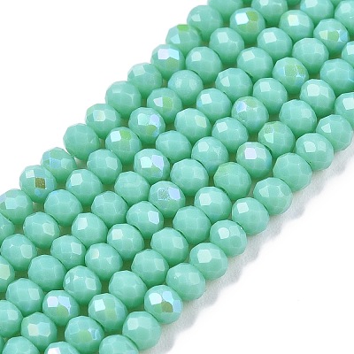 Electroplate Opaque Solid Color Glass Beads Strands EGLA-A044-P2mm-L14-1