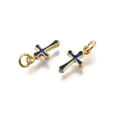 Brass Enamel Charms KK-C106-04G-06-1